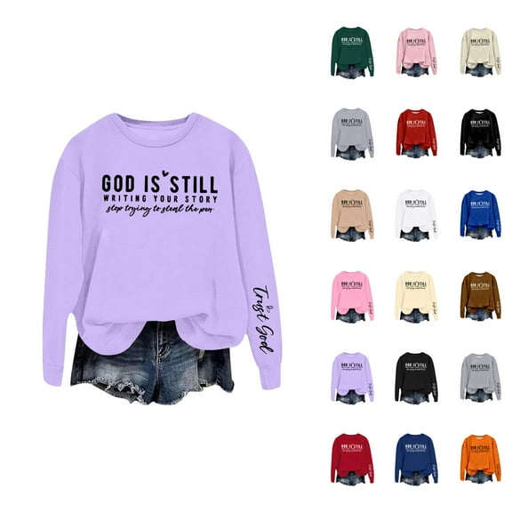 Women's Sweatshirts 2025 God Is Still Writing Your Stroty Sweatshirt Christian Pullover Tops Sweatshirt for Women