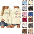 thumbnail image 1 of Women's Sweatshirts 2025 God Is Within Her She Will Not Fall Christian Sweatshirts Pullover Tops Sweatshirt for Women, 1 of 4