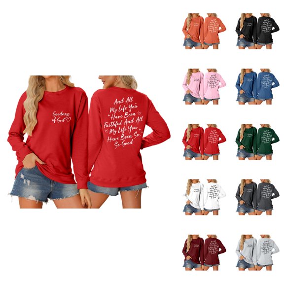 Women's Sweatshirts 2025 Goodness Of God Sweatshirt Christian Sweatshirts Casual Pullover Tops Sweatshirt for Women