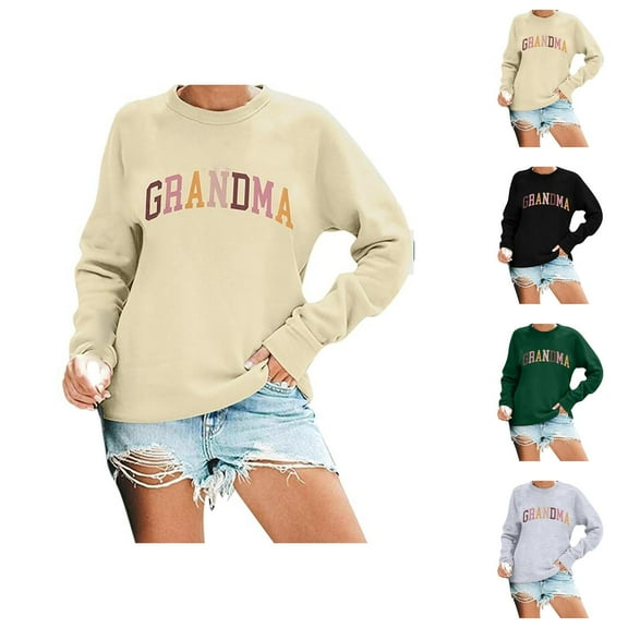 Women's Sweatshirts 2025 Grandma Sweatshirt Long Sleeve Crewneck Casual Pullover Tops Sweatshirt for Women