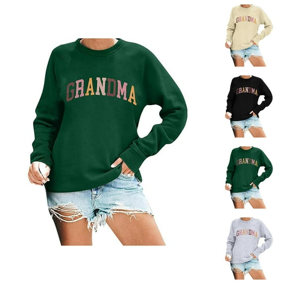 Women's Sweatshirts 2025 Grandma Sweatshirt Long Sleeve Crewneck Casual Pullover Tops Sweatshirt for Women