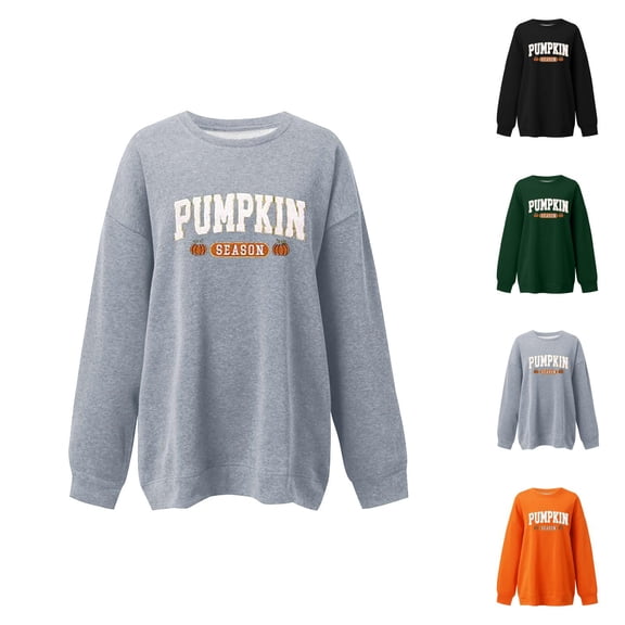 Women's Sweatshirts 2025 Halloween Pumpkin Season Festive Graphic Sweatshirt Casual Pullover Tops Sweatshirt for Women