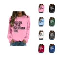 thumbnail image 1 of Women's Sweatshirts 2025 Hold On Let Me Overthink This Sweatshirt Long Sleeve Crewneck Pullover Sweatshirt for Women, 1 of 5