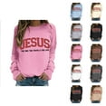 thumbnail image 1 of Women's Sweatshirts 2025 Jesus Sweatshirt Christian Sweatshirts Casual Pullover Tops Sweatshirt for Women, 1 of 6