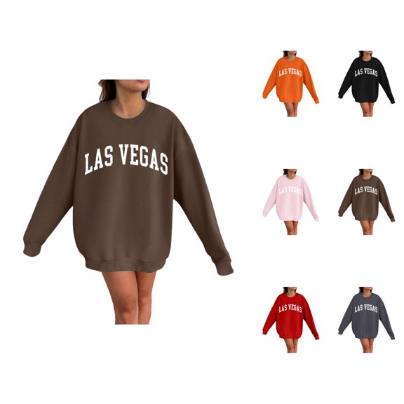 Women's Sweatshirts 2025 Las Vegas Sweatshirt Long Sleeve Crewneck Fashion Graphic Pullover Tops Sweatshirt for Women