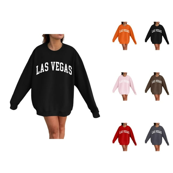 Women's Sweatshirts 2025 Las Vegas Sweatshirt Long Sleeve Crewneck Fashion Graphic Pullover Tops Sweatshirt for Women
