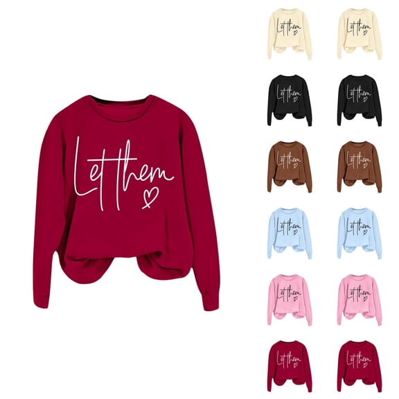 Women's Sweatshirts 2025 Let Them Sweatshirt Mental Health Sweatshirts Oversized Pullover Tops Sweatshirt for Women
