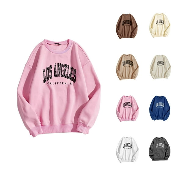 Women's Sweatshirts 2025 Los Angeles Sweatshirt Trendy Casual Crewneck Pullover Tops Streetwear Sweatshirt for Women