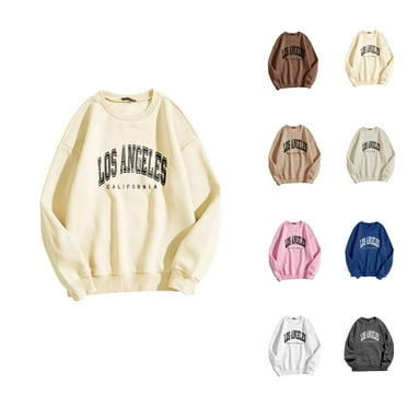 Fall Sweatshirts for Women 2025 Los Angeles Sweatshirt Long Sleeve Crewneck Sweatshirt Pullover Tops