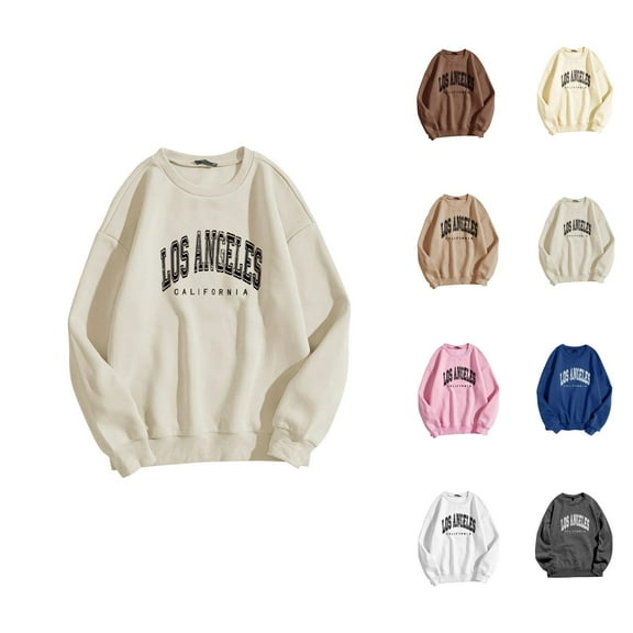 Women's Sweatshirts 2025 Los Angeles Sweatshirt Trendy Casual Crewneck Pullover Tops Streetwear Sweatshirt for Women