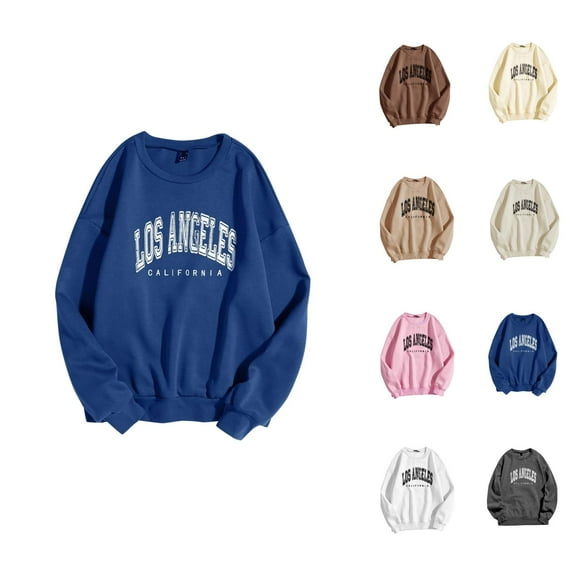 Women's Sweatshirts 2025 Los Angeles Sweatshirt Trendy Casual Crewneck Pullover Tops Streetwear Sweatshirt for Women