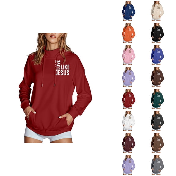 Women's Sweatshirts 2025 Love Like Jesus Sweatshirt Christian Sweatshirts Casual Pullover Tops Sweatshirt for Women