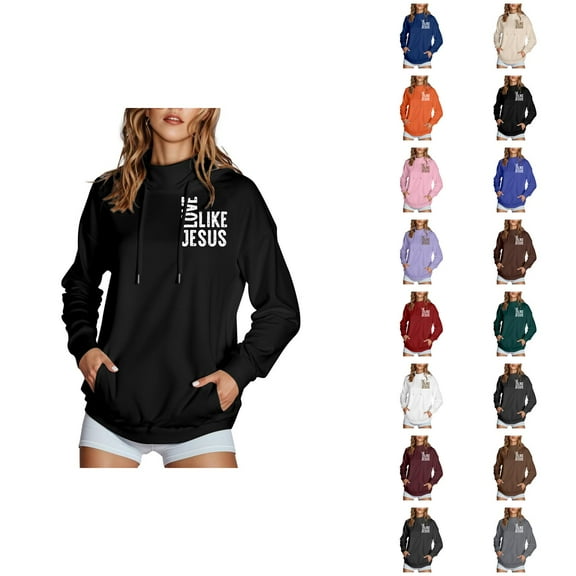 Women's Sweatshirts 2025 Love Like Jesus Sweatshirt Christian Sweatshirts Casual Pullover Tops Sweatshirt for Women