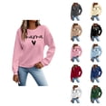 thumbnail image 1 of Women's Sweatshirts 2025 Mama Sweatshirt Long Sleeve Crewneck Drop Shoulder Pullover Tops Sweatshirt for Women, 1 of 5