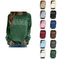 thumbnail image 1 of Women's Sweatshirts 2025 Mama Sweatshirt Long Sleeve Crewneck Graphic Casual Pullover Tops Sweatshirt for Women, 1 of 6