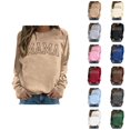 thumbnail image 1 of Women's Sweatshirts 2025 Mama Sweatshirt Long Sleeve Crewneck Graphic Casual Pullover Tops Sweatshirt for Women, 1 of 6