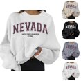 thumbnail image 1 of Women's Sweatshirts 2025 Nevada Sweatshirt Long Sleeve Crewneck Fashion Graphic Pullover Tops Sweatshirt for Women, 1 of 5