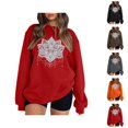 thumbnail image 1 of Women's Sweatshirts 2025 Retro Printed Graphic Sweatshirt Long Sleeve Crewneck Pullover Tops Sweatshirt for Women, 1 of 5