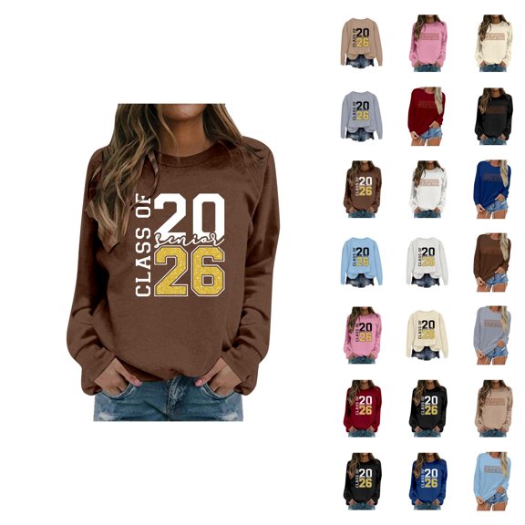 Women's Sweatshirts 2025 Senior Class Of 2026 Sweatshirt Senior 2026 Pullover Tops Sweatshirt for Women