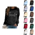 thumbnail image 1 of Women's Sweatshirts 2025 Travel Is My Therapy Sweatshirt Long Sleeve Crewneck Loose Pullover Tops Sweatshirt for Women, 1 of 6