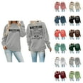 thumbnail image 1 of Women's Sweatshirts 2025 Wrestling Mom Sweatshirt Long Sleeve Crewneck Graphic Pullover Tops Sweatshirt for Women, 1 of 5