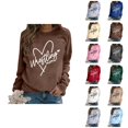 thumbnail image 1 of Women's Sweatshirts 2025 Wrestling Mom Sweatshirt Long Sleeve Crewneck Loose Pullover Tops Sweatshirt for Women, 1 of 6