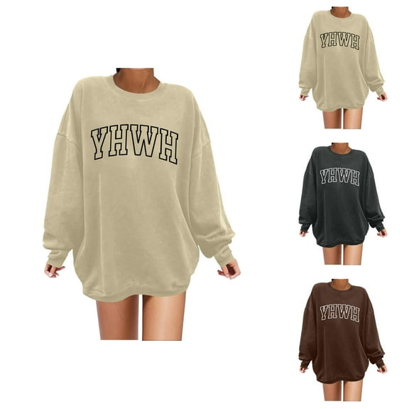 Women's Sweatshirts 2025 YHWH Sweatshirt Christian Sweatshirts Long Sleeve Crewneck Pullover Tops Sweatshirt for Women