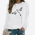 thumbnail image 1 of Women's Sweatshirts Fall Fashion 2023 Casual Crewneck Long Sleeve Pullover Blouses Womens Cute Holiday Pullover Tops Y2K Tops Ladies Comfy Winter Outfits Clothes 2023, White&XL, 1 of 8