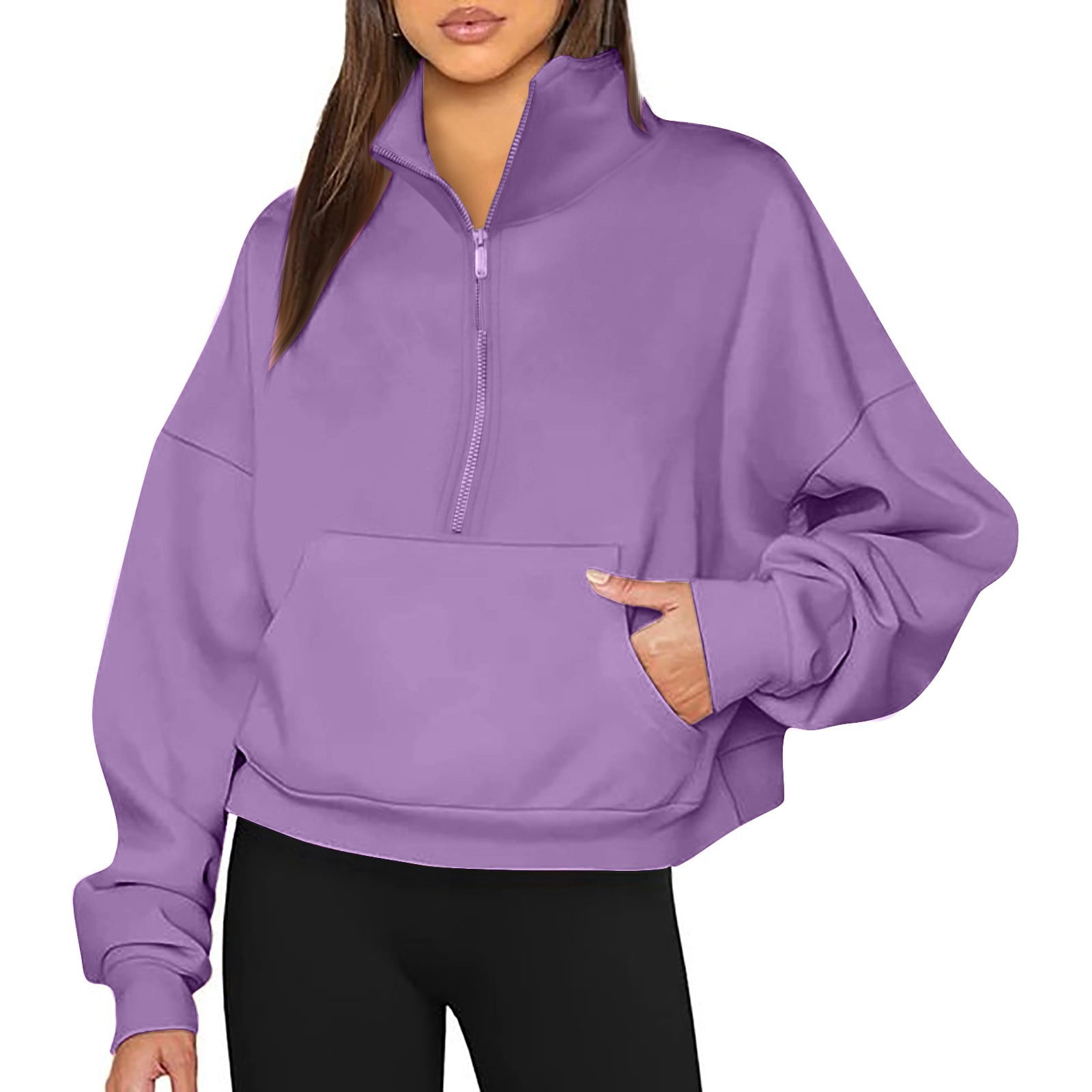 Women's Sweatshirts Half Zip Pullover Oversized Hoodies Quarter Zip