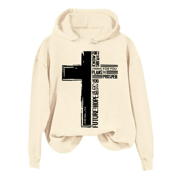 Women's Sweatshirts Hoodies Christian Sweatshirts Letter Print Hoodies Oversized Womens Pullover Cute Fall Clothes Casual Clothes
