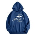 thumbnail image 1 of Women's Sweatshirts Hoodies Jesus Loves You Sweatshirt Graphic Hoodie Oversized Womens Pullover Hoodie Fall Outfits Women Trendy Womens Clothes, 1 of 3
