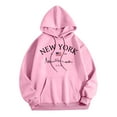 thumbnail image 1 of Women's Sweatshirts Hoodies Long Sleeve Hoodie Pullover Sweatshirts for Women Cozy Sweatshirts for Women Pink Hooded Sweatshirt Women's Fall Jacket Women's Clothes, 1 of 3