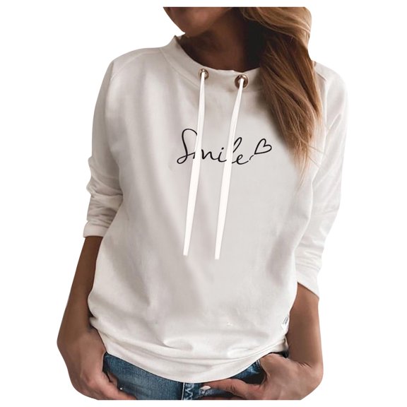 Women's Sweatshirts Hoodies Long Sleeve Hoodie Pullovers for Women Graphic Hoodies for Women White Sweater Fall Clothes Women Cute Teen Clothes