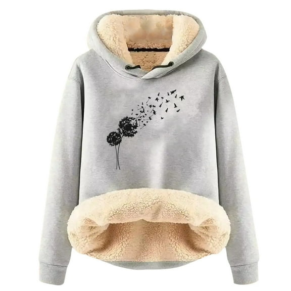 Women's Sweatshirts Hoodies Long Sleeve Pullover Sweatshirt Oversized Sweatshirt for Women Light Gray Crewneck Fall Jackets Womens Trendy Clothes