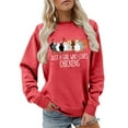 thumbnail image 1 of Women's Sweatshirts Thanksgiving Funny Chicken Graphic Long Sleeve Crewneck Blouses 2025 Fashion Casual Loose Pullover Tops Watermelon Red M, 1 of 4