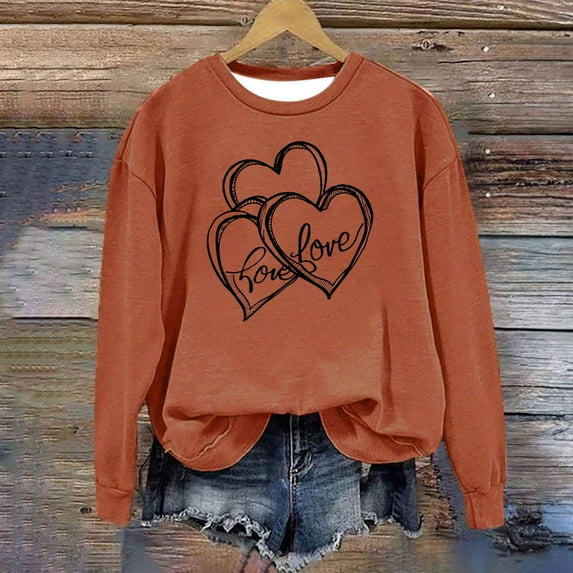 Women's Sweatshirts Under $10 Graphic Round Neck Printed Long Sleeved Top Sweatshirts