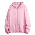 thumbnail image 1 of Women's Sweatshirts Winter Warm Trendy Long Sleeve Loose Solid Hooded Zipper Pocket Hoodie Coat Womens Hoodies Pink XL, 1 of 3