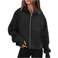thumbnail image 1 of Women's Sweatshirts Women Casual Loose Hooded Long Sleeve Zipper Solid Cardigan Blouse Hoodies Sweatshirt With Pocket Sweatshirts for Women，Women's Fashion Hoodies & Sweatshirts Women Hoodie, 1 of 7