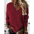 thumbnail image 1 of Women's Sweatshirts Women's Loose Shortage Of Money Solid Color Long Sleeved Fleece Sweater Without A Hat Lightweight Sweatshirts for Women Cute Sweatshirts, 1 of 3