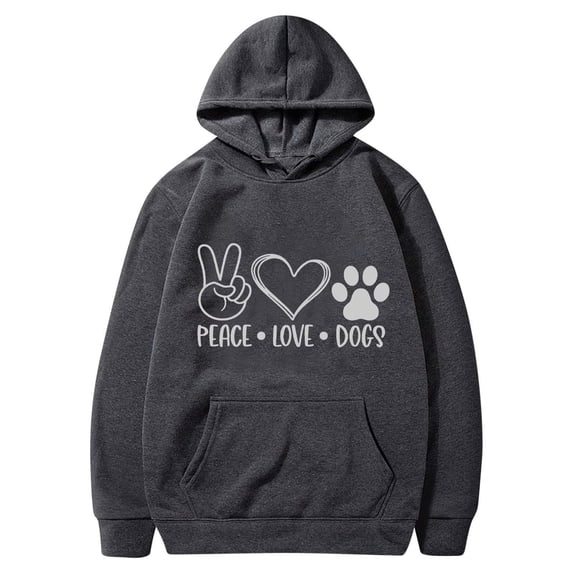 Women's Sweatshirts with Hooded Fleece Lined Warm Long Sleeve Cute Pullover Drawstring Loose Tops with Pockets(Dark Gray,L)