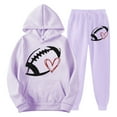 thumbnail image 1 of Women's Sweatsuits 2 Piece Game Day Football Print Hooded Track Suits Long Sleeve Fashion Travel Outfit Winter Clothes, 1 of 4