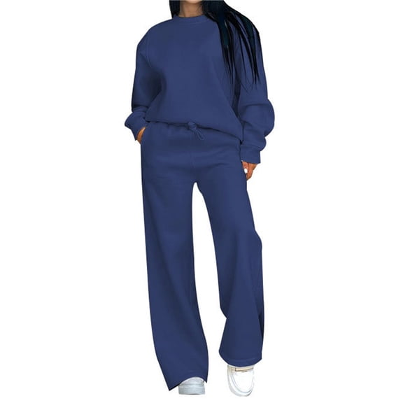 Women's Sweatsuits 2 Piece Outfit Long Sleeve Crew Neck TrackSuits Fall Winter Outfits XXL