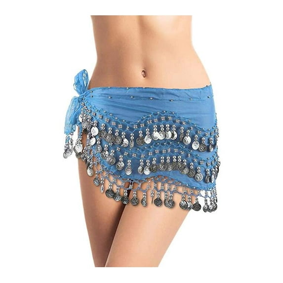 Women's Sweet Bellydance Hip Scarf with Gold Coins Skirts Wrap Noisy