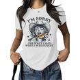 thumbnail image 1 of Women's Sweet & Bold "Hungry Cowgirl" Pizza Graphic Comfortable T Shirt Breathable Short Sleeve Round Neck Top White S-5XL, 1 of 5