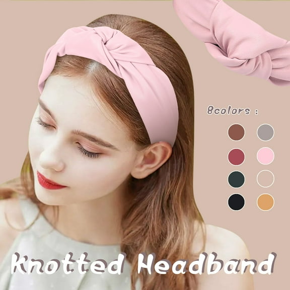 Women's Sweet Solid Tie Headband Knot Design Hair Hoop Accessory Hairpin
