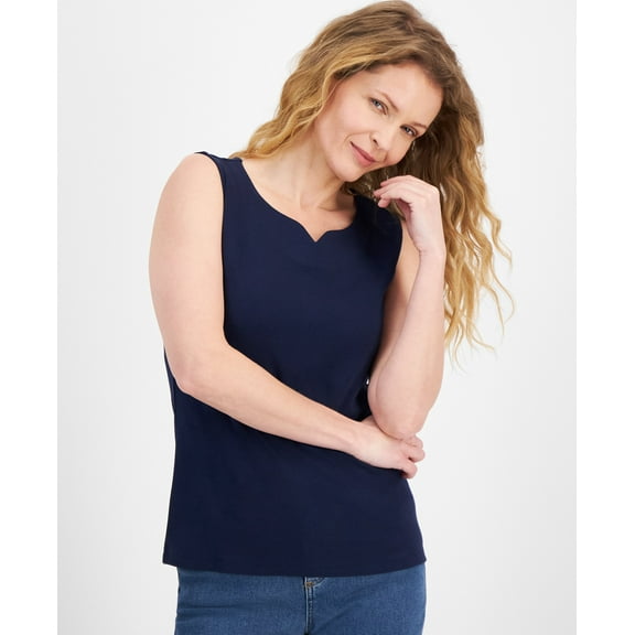 Women's Sweetheart-Neck Sleeveless Top Industrial Blue 0X