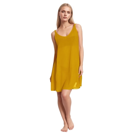 Women’s Swim Bathing Suit Cover Up, Summer Chiffon Backless Beach Dress Skirt