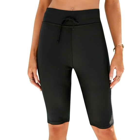 Women's Swim Capri Sun Protective Active Swimming with Leggings Tights for Swimming Running Exercise Touring Dance