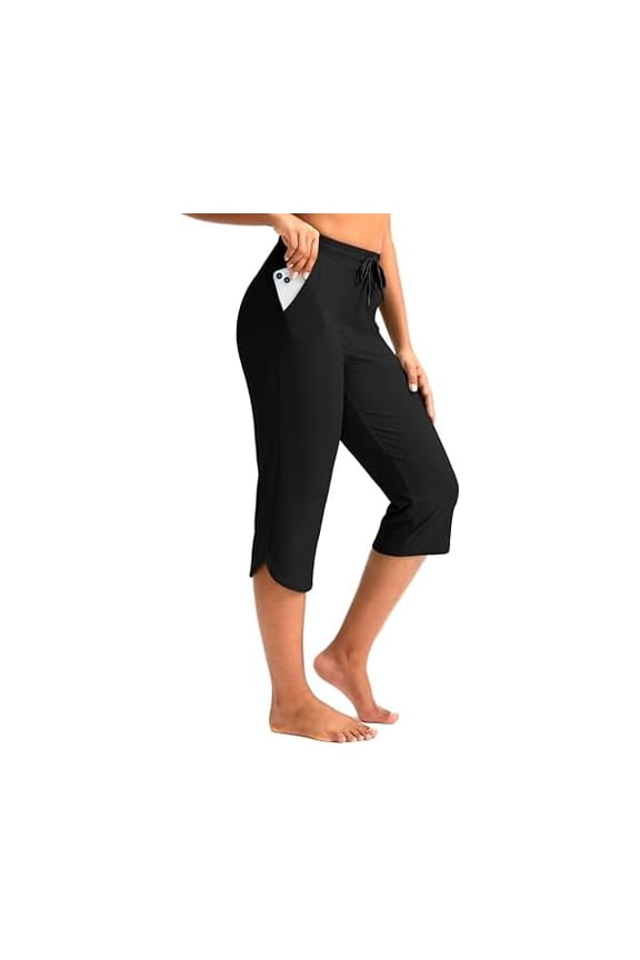 Women's Swim Capris 18" Quick Dry UPF50+ Swimsuit Pants Long Board Shorts for Women with Pockets