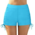 thumbnail image 1 of Women's Swim Shorts Solid Tankini Bottoms Swimming Shorts with Drawstring Summer Swimwear, 1 of 6